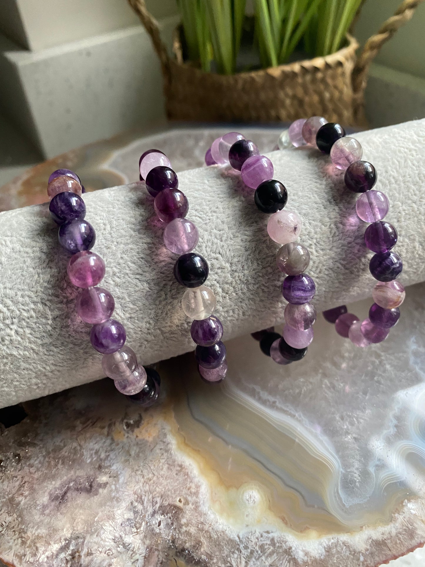 Purple fluorite bracelet