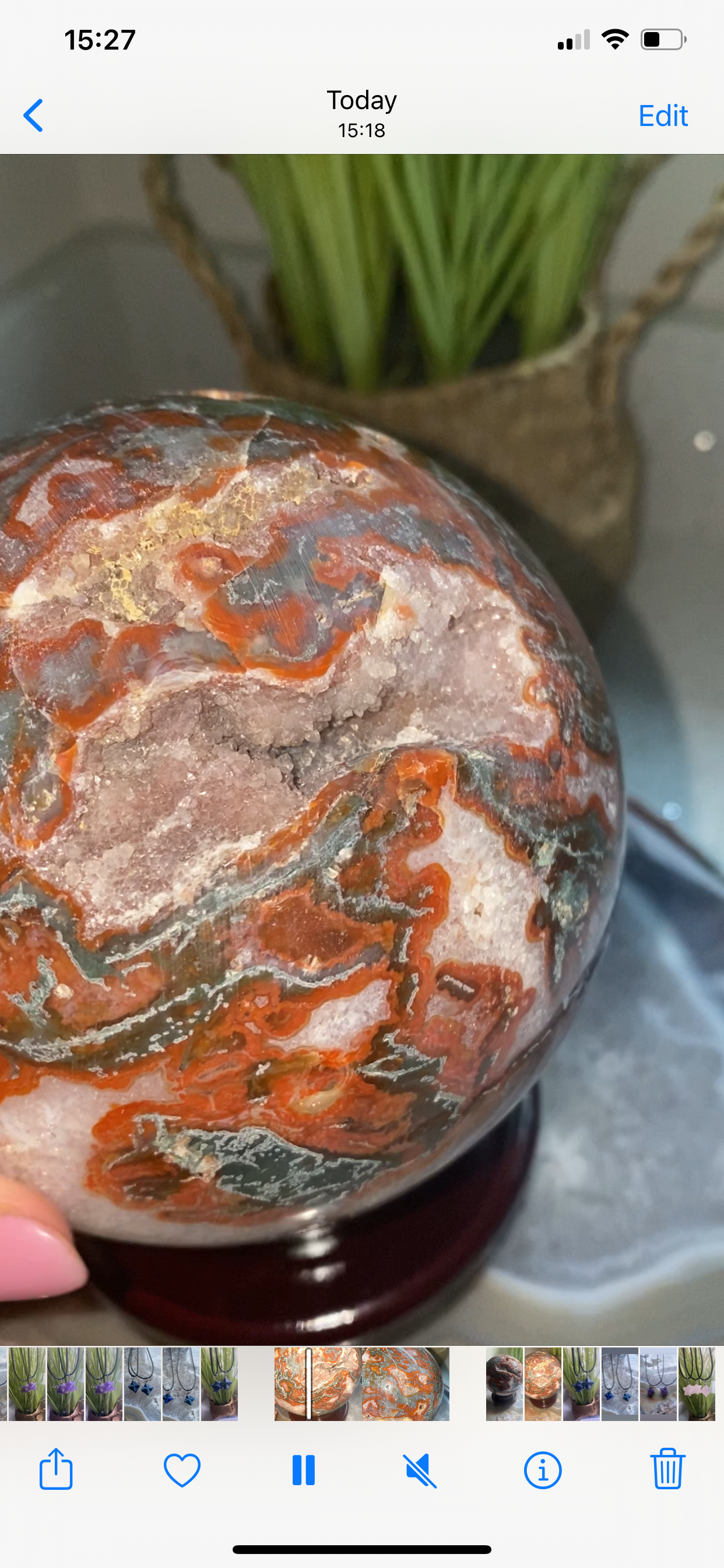 Red Moss Agate sphere
