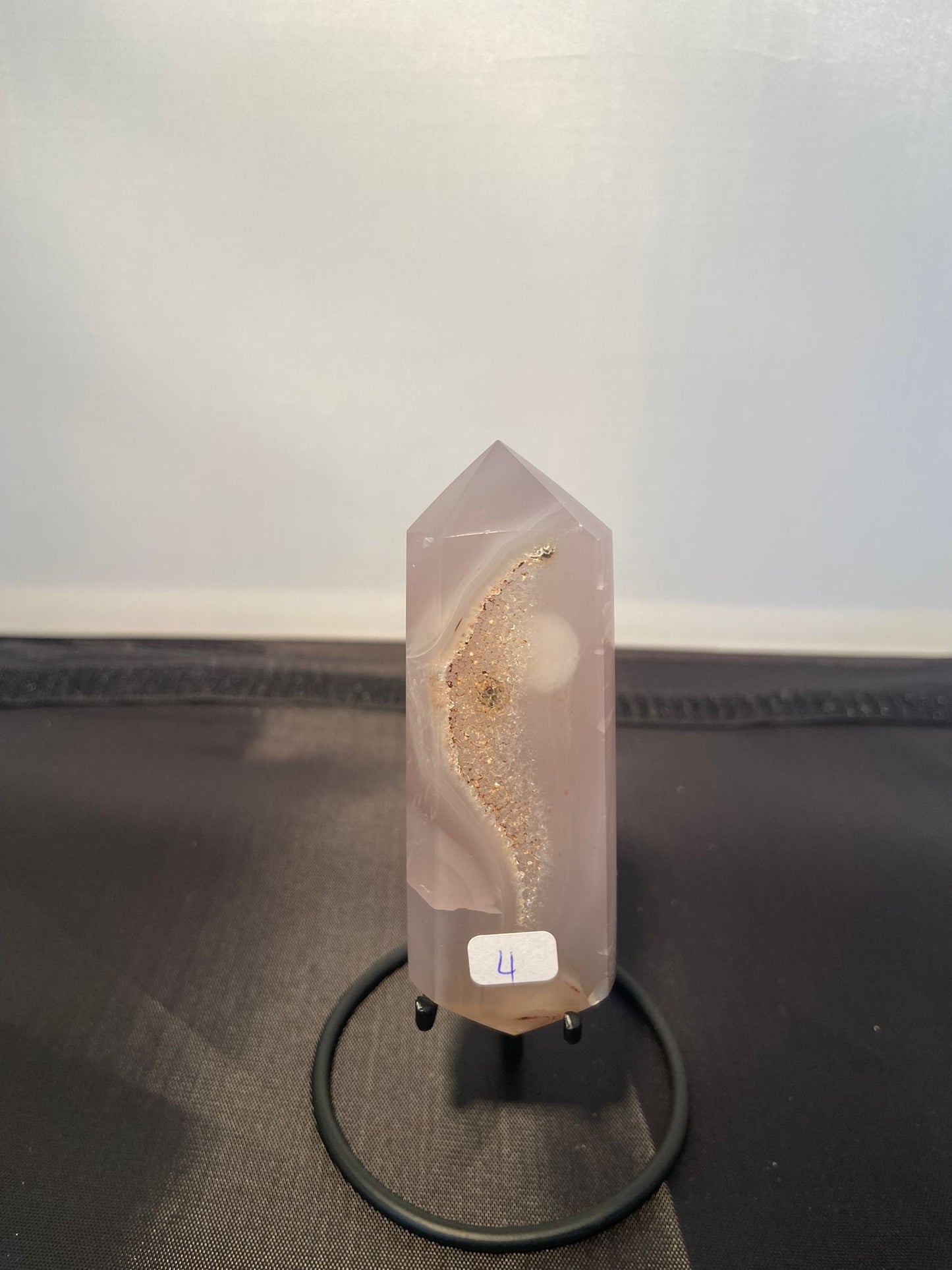 Druzy Agate Double Terminated Points on stand