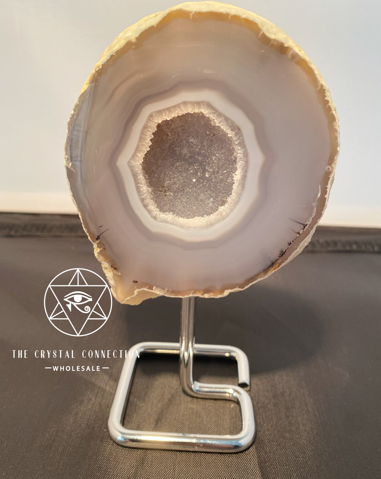 Druzy Agate Geode on stand