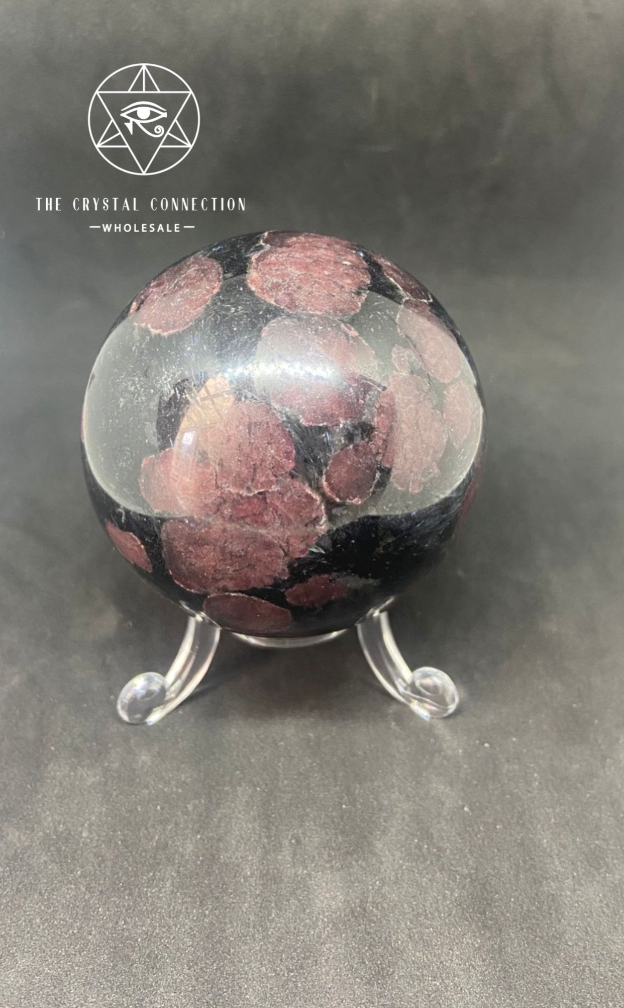 Garnet with astropholite orb sphere